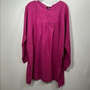 Eskandar Long Sleeve Lagen look dress 100% linen size 0.